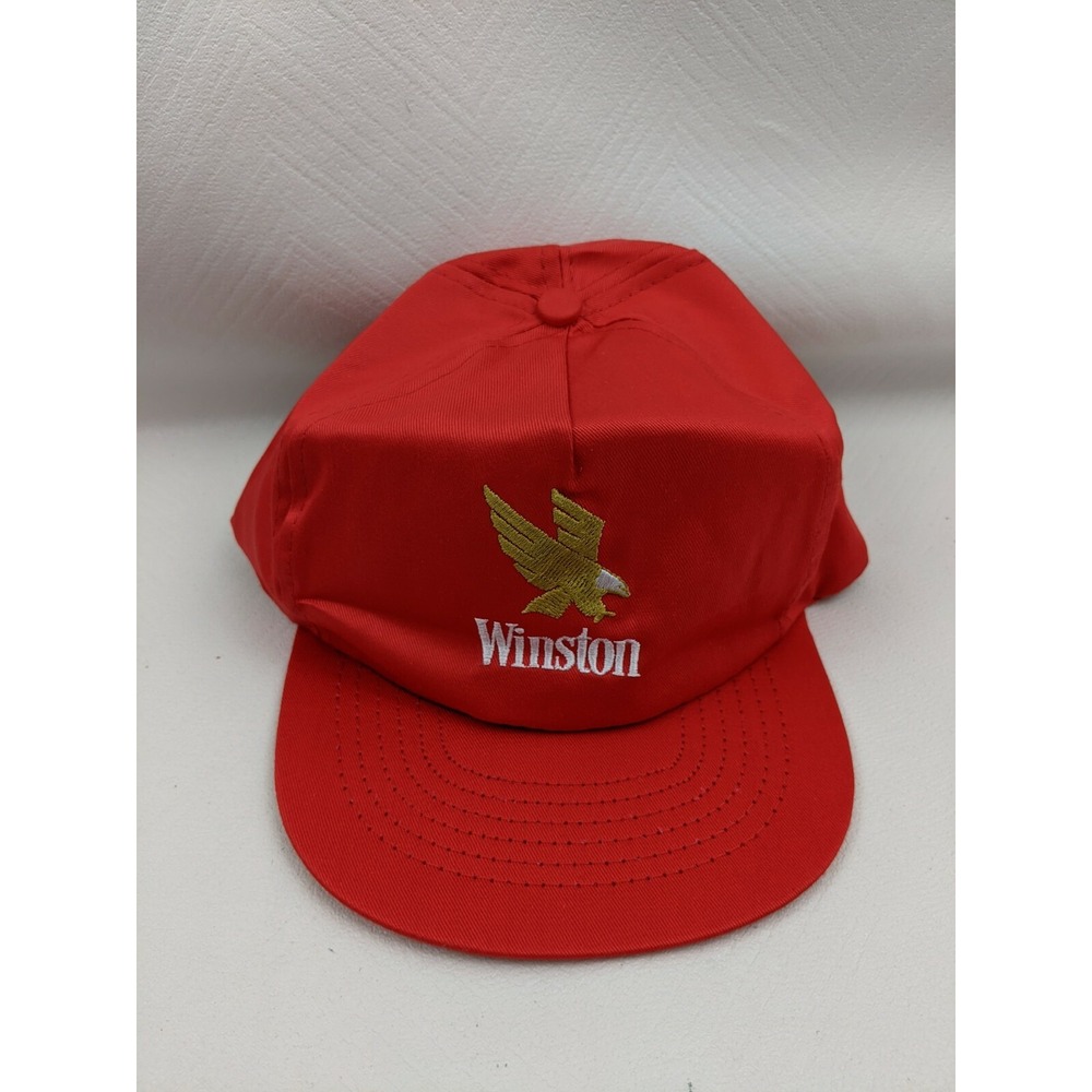 Vintage Winston Cigarettes Snapback Cap Hat Red Gold Eagle -Never Worn B1.1
